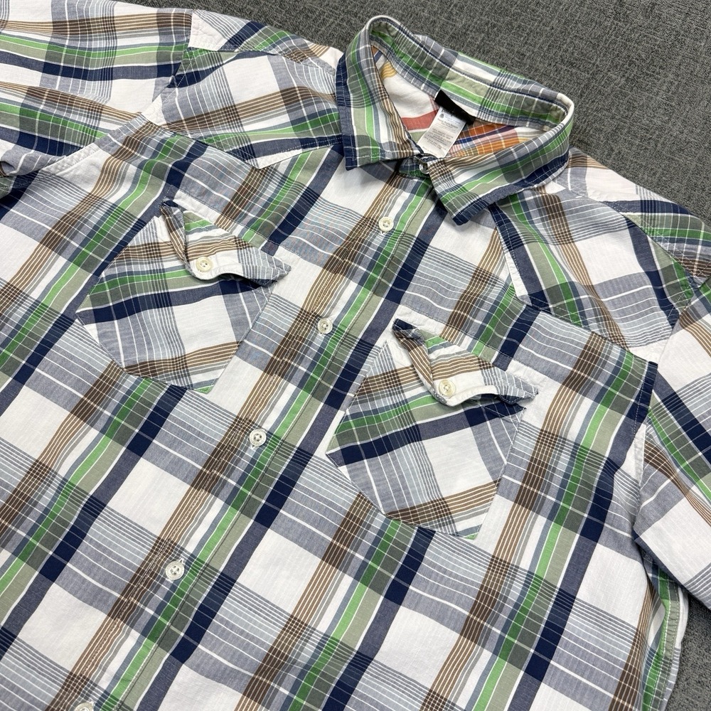 Patagonia Organic Cotton Shirt Mens XL Plaid Short Sleeve Button Up Hiking